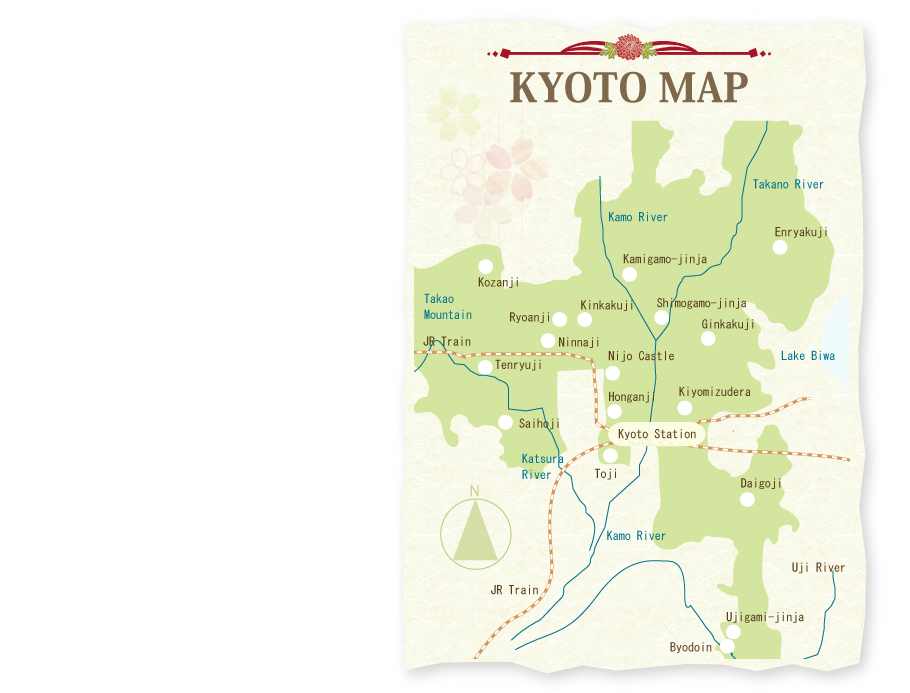Unesco　Kyoto　Map